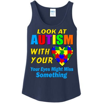 Look At Autism With Your Heart Ladies Essential Tank