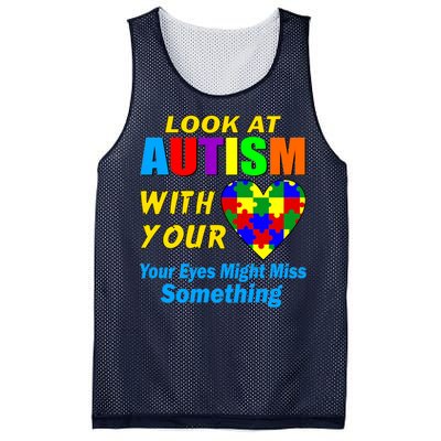 Look At Autism With Your Heart Mesh Reversible Basketball Jersey Tank