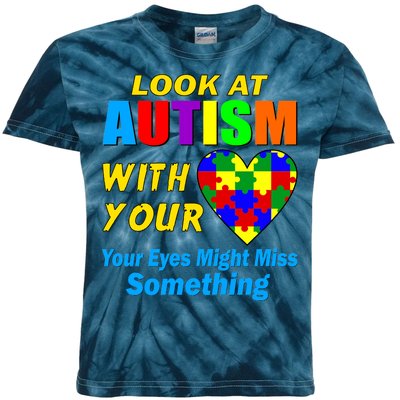 Look At Autism With Your Heart Kids Tie-Dye T-Shirt