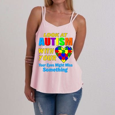 Look At Autism With Your Heart Women's Strappy Tank