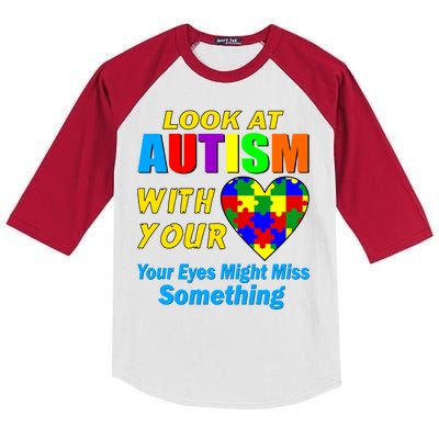 Look At Autism With Your Heart Kids Colorblock Raglan Jersey