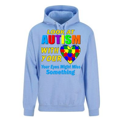 Look At Autism With Your Heart Unisex Surf Hoodie