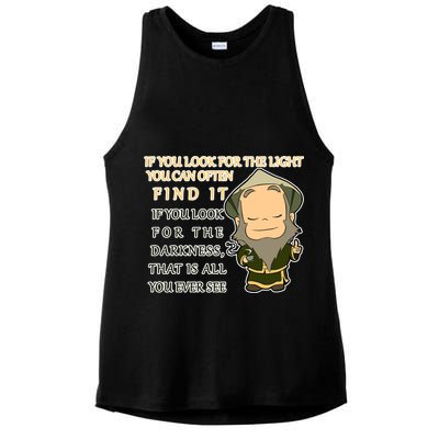 Look For The Light Not Darkness Uncle Iron Quote Ladies PosiCharge Tri-Blend Wicking Tank