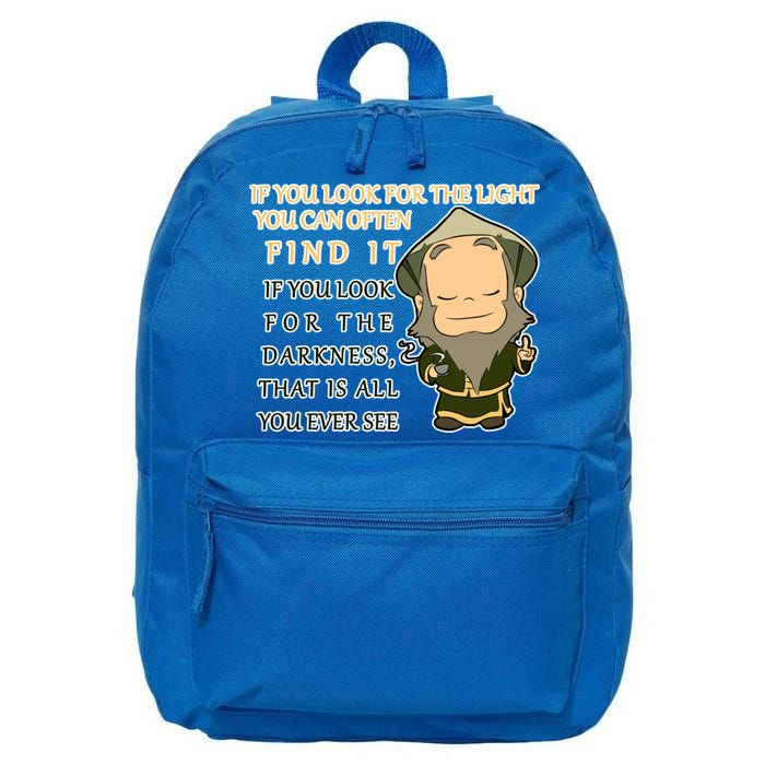 Look For The Light Not Darkness Uncle Iron Quote 16 in Basic Backpack