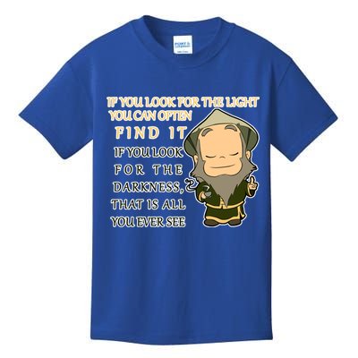 Look For The Light Not Darkness Uncle Iron Quote Kids T-Shirt