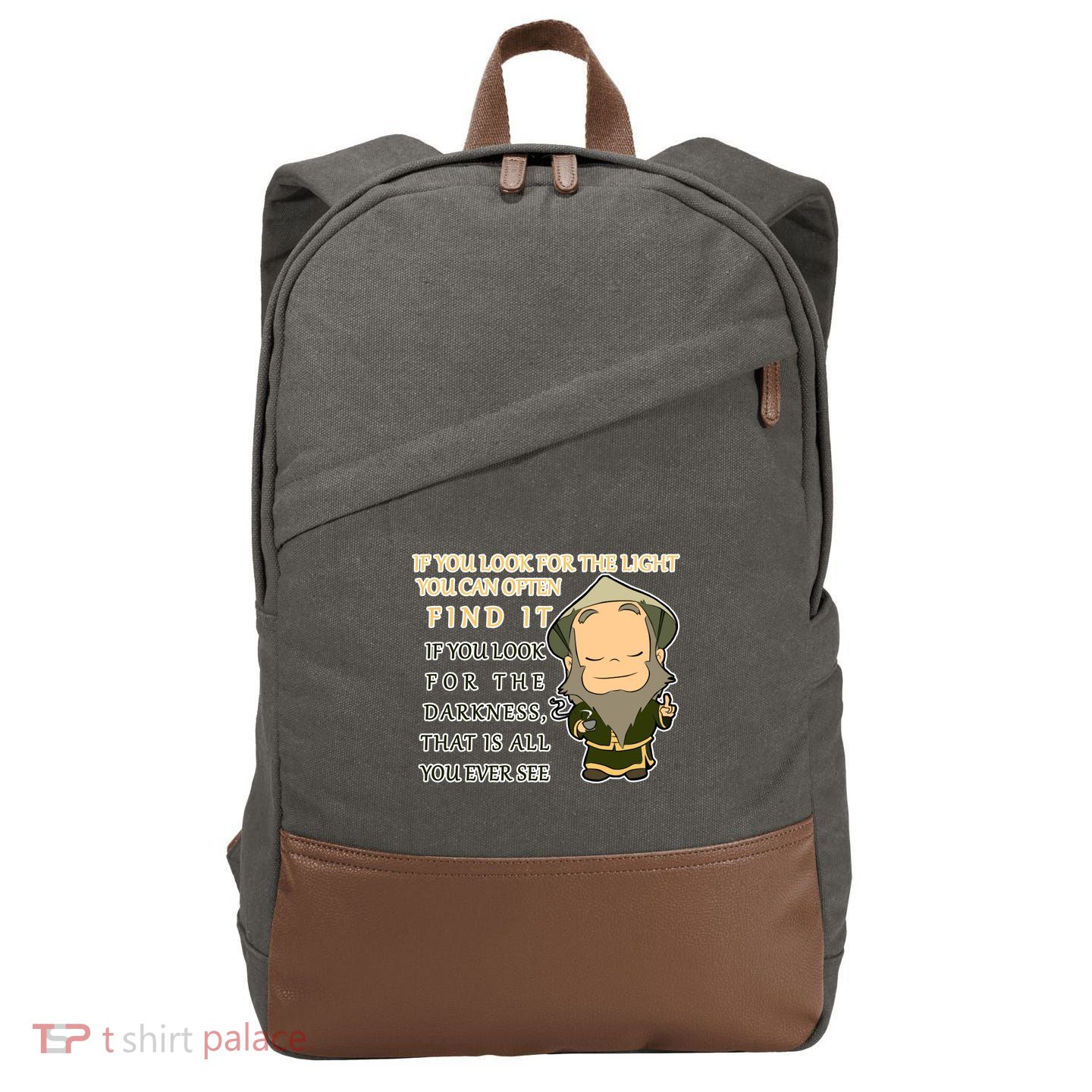 Look For The Light Not Darkness Uncle Iron Quote Cotton Canvas Backpack