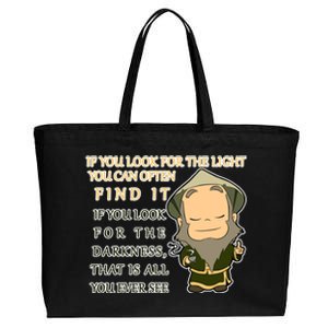 Look For The Light Not Darkness Uncle Iron Quote Cotton Canvas Jumbo Tote