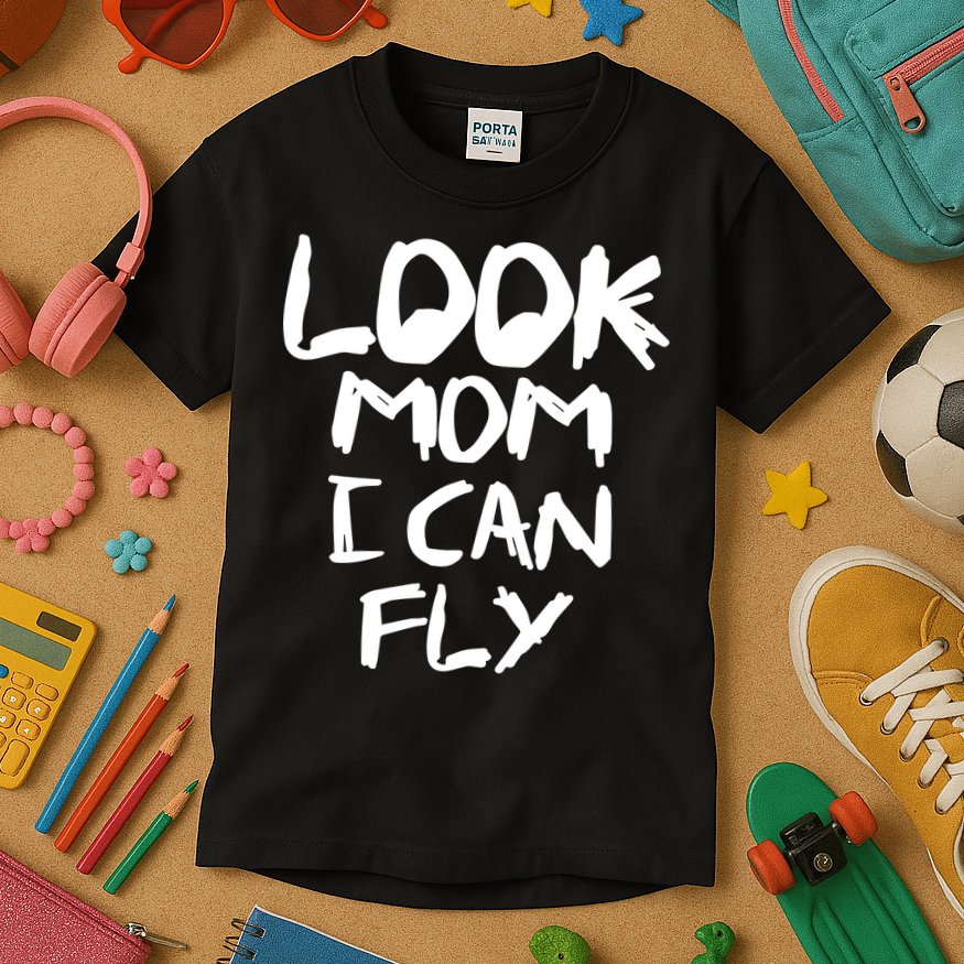 Look Mom I Can Fly Kids T-Shirt