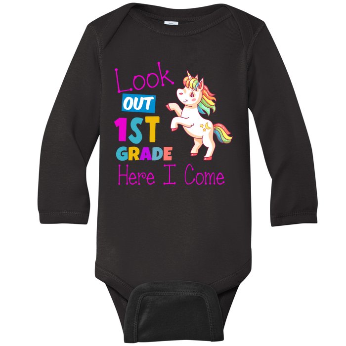 Look Out 1st Grade Here I Come Baby Long Sleeve Bodysuit