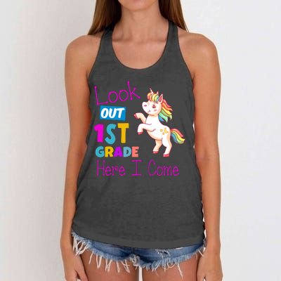 Look Out 1st Grade Here I Come Women's Knotted Racerback Tank