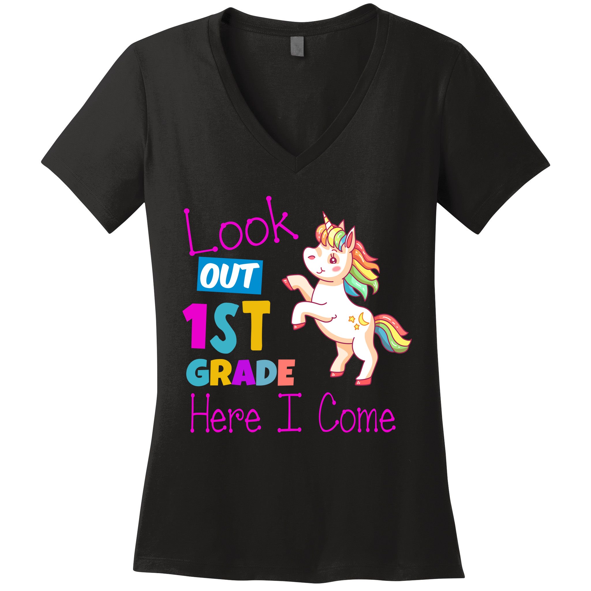 Look Out 1st Grade Here I Come Women's V-Neck T-Shirt