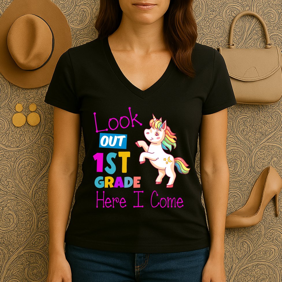 Look Out 1st Grade Here I Come Women's V-Neck T-Shirt