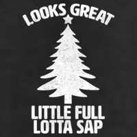 Looks Great Little Full Lotta Sap Funny Christmas 7 Panel Mesh Trucker Snapback Hat