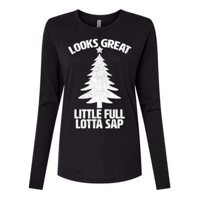 Looks Great Little Full Lotta Sap Funny Christmas Womens Cotton Relaxed Long Sleeve T-Shirt