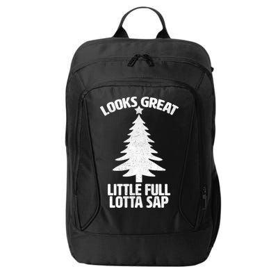 Looks Great Little Full Lotta Sap Funny Christmas City Backpack