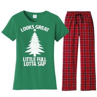 Looks Great Little Full Lotta Sap Funny Christmas Women's Flannel Pajama Set