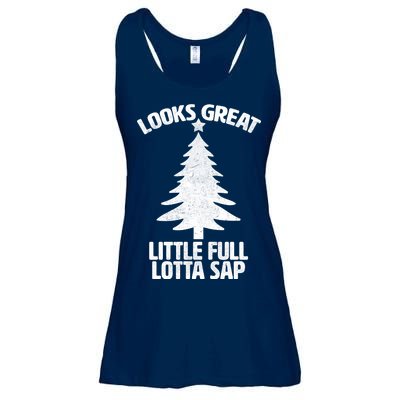 Looks Great Little Full Lotta Sap Funny Christmas Ladies Essential Flowy Tank