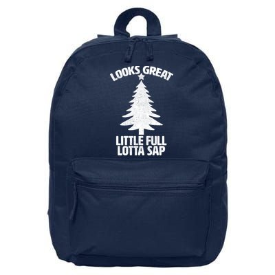 Looks Great Little Full Lotta Sap Funny Christmas 16 in Basic Backpack