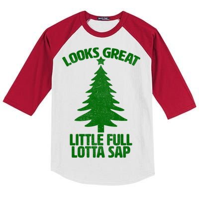 Looks Great Little Full Lotta Sap Funny Christmas Kids Colorblock Raglan Jersey