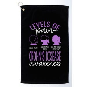 Levels Of Pain Crohns Disease Awareness Gift Platinum Collection Golf Towel