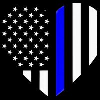 Love Our Police Officer US Flag Heart Thin Blue Line Women's V-Neck T-Shirt