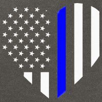Love Our Police Officer US Flag Heart Thin Blue Line Cotton Canvas Backpack