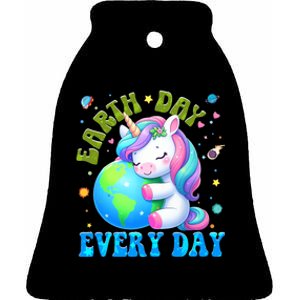 Love Our Planet Unicorn Earth Day Cute Ceramic Bell Ornament