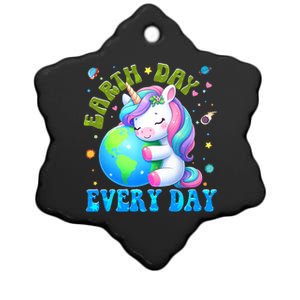 Love Our Planet Unicorn Earth Day Cute Ceramic Star Ornament