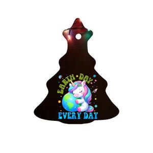 Love Our Planet Unicorn Earth Day Cute Ceramic Tree Ornament