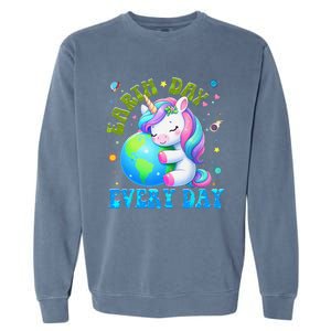 Love Our Planet Unicorn Earth Day Cute Garment-Dyed Sweatshirt