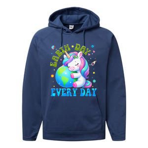 Love Our Planet Unicorn Earth Day Cute Performance Fleece Hoodie