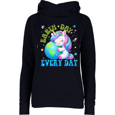 Love Our Planet Unicorn Earth Day Cute Womens Funnel Neck Pullover Hood