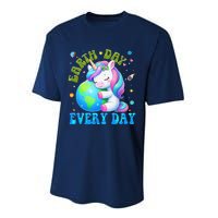 Love Our Planet Unicorn Earth Day Cute Performance Sprint T-Shirt