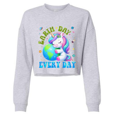 Love Our Planet Unicorn Earth Day Cute Cropped Pullover Crew