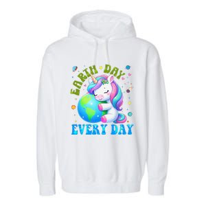 Love Our Planet Unicorn Earth Day Cute Garment-Dyed Fleece Hoodie