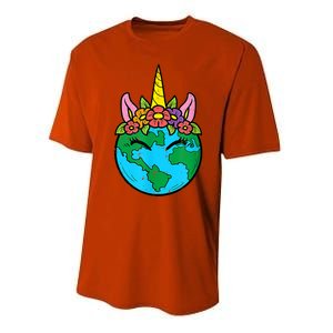 Love Our Planet Unicorn Head Earth Day Cute Gift Performance Sprint T-Shirt