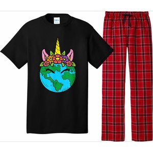 Love Our Planet Unicorn Head Earth Day Cute Gift Pajama Set