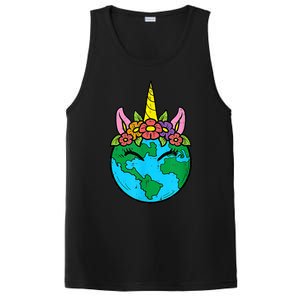 Love Our Planet Unicorn Head Earth Day Cute Gift PosiCharge Competitor Tank