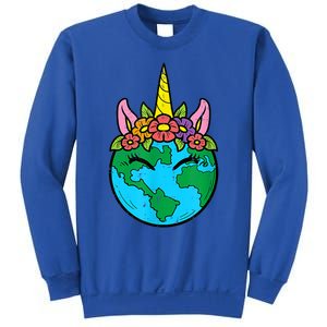 Love Our Planet Unicorn Head Earth Day Cute Gift Sweatshirt