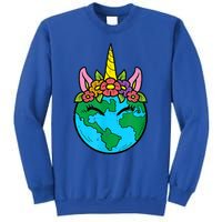 Love Our Planet Unicorn Head Earth Day Cute Gift Sweatshirt