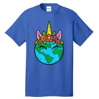 Love Our Planet Unicorn Head Earth Day Cute Gift Tall T-Shirt