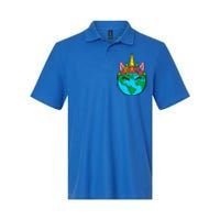 Love Our Planet Unicorn Head Earth Day Cute Gift Softstyle Adult Sport Polo