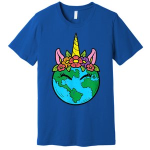 Love Our Planet Unicorn Head Earth Day Cute Gift Premium T-Shirt