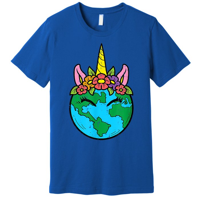 Love Our Planet Unicorn Head Earth Day Cute Gift Premium T-Shirt