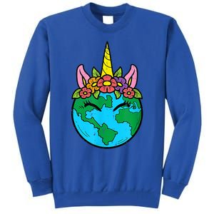 Love Our Planet Unicorn Head Earth Day Cute Gift Tall Sweatshirt