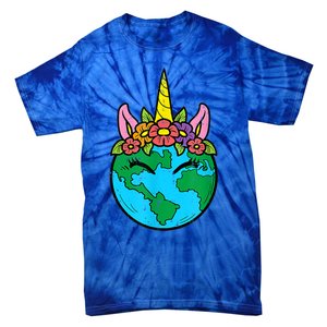 Love Our Planet Unicorn Head Earth Day Cute Gift Tie-Dye T-Shirt