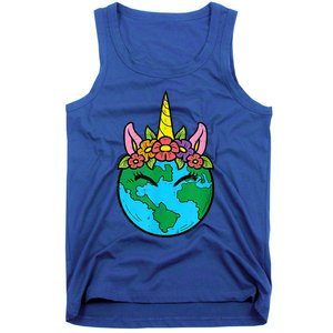 Love Our Planet Unicorn Head Earth Day Cute Gift Tank Top