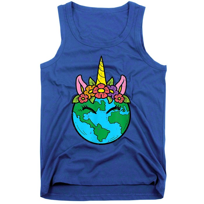 Love Our Planet Unicorn Head Earth Day Cute Gift Tank Top