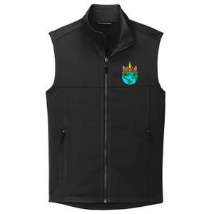 Love Our Planet Unicorn Head Earth Day Cute Gift Collective Smooth Fleece Vest