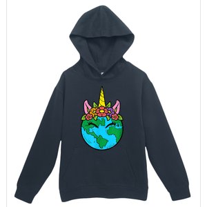 Love Our Planet Unicorn Head Earth Day Cute Gift Urban Pullover Hoodie